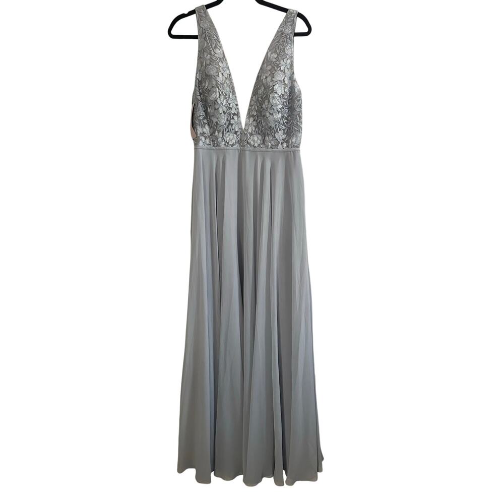 JENNY YOO x Anthropologie BHLDN Kinsley Dress Whisper Blue Gown Formal - 12 NWT - Picture 3 of 6